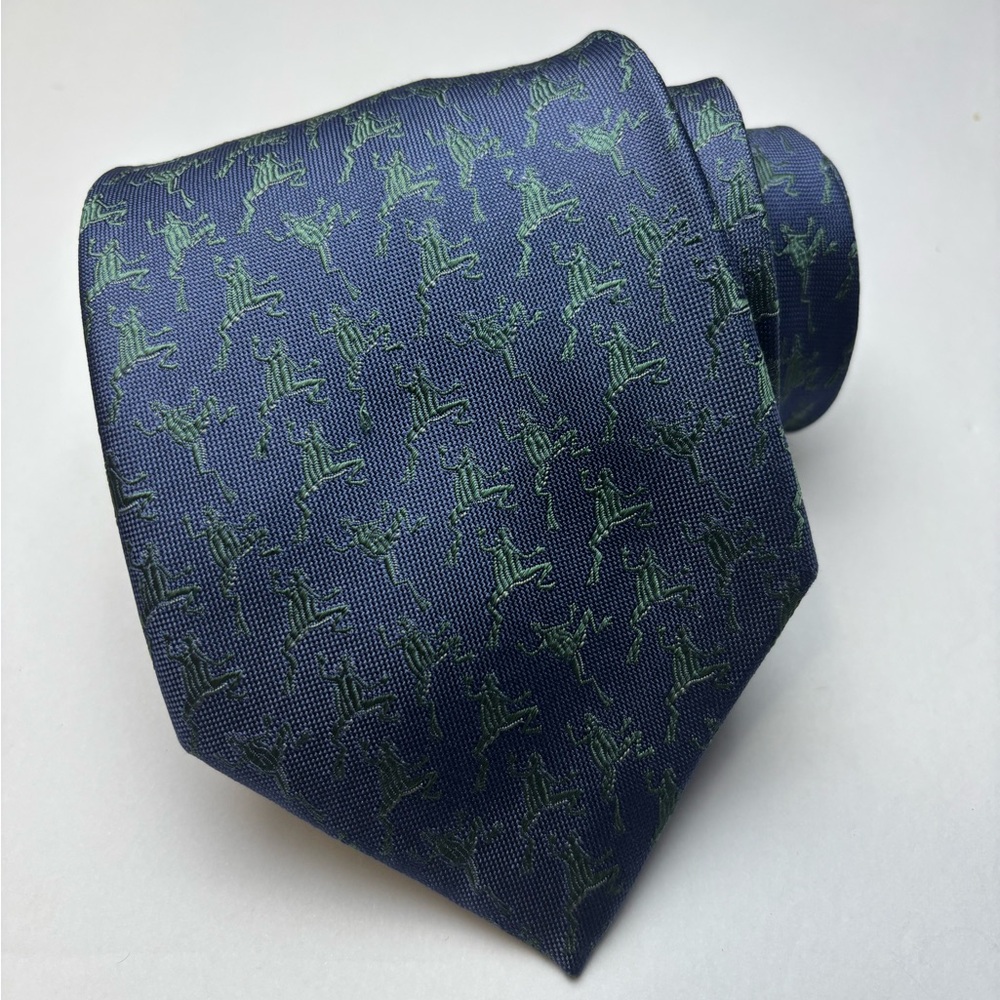 Anthony Corey Boston frogs blue silk tie
